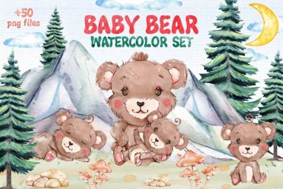 50 Watercolor Bear Clipart Set: An Embroidery Review