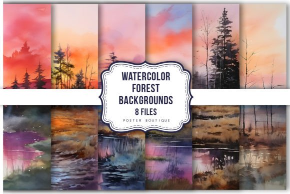 Beautiful Watercolor Sunset Backgrounds: Illustrations Review