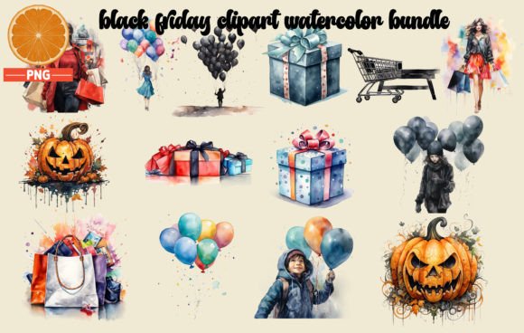 Black Friday Clipart Watercolor Bundle: Illustrations Review