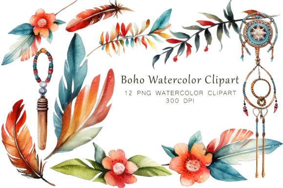 Boho Dream Watercolor Clipart Set: Illustrations Review
