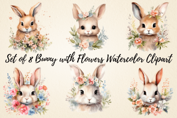 Bunny with Flowers Watercolor Clipart: Illustrations Review