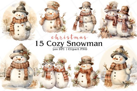 Cozy Snowman Watercolor Clipart: Illustrations Review