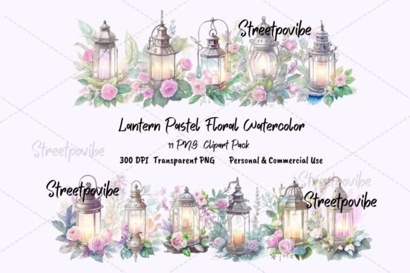 Pastel Vintage Lantern Illustrations for Branding