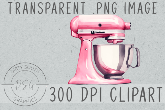 Pink Watercolor Stand Up Mixer Illustrations Review