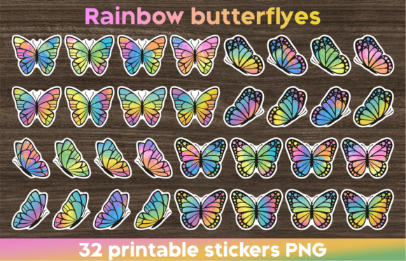 Rainbow Watercolor Butterfly Stickers: An Embroidery Review