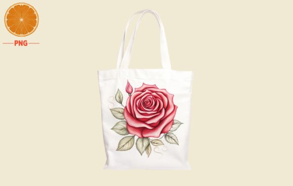 Valentine's Day Bag Rose Watercolor Illustrations