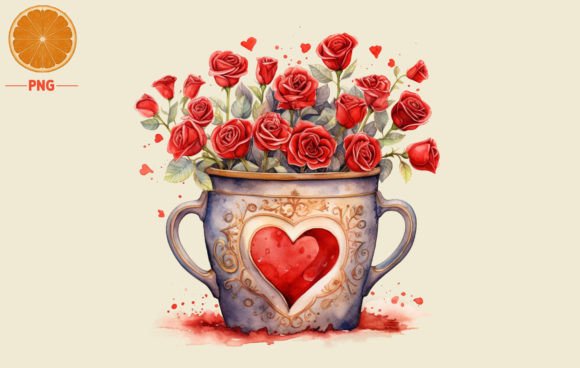 Valentine's Day Pot Watercolor 4 Illustrations Review