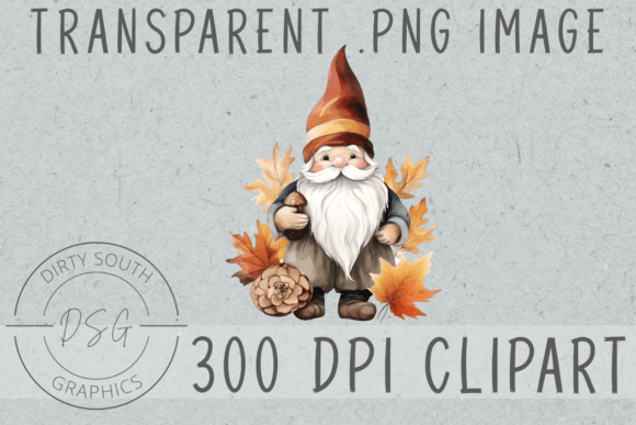 Watercolor Autumn Fall Gnome Illustrations for Digital Products