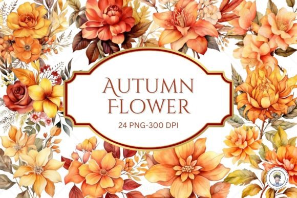 Watercolor Autumn Flower Clipart Illustrations Review