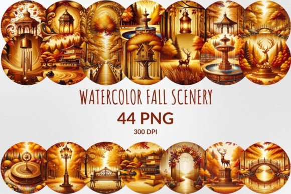 Watercolor Fall Scenery Sublimation Illustrations Review