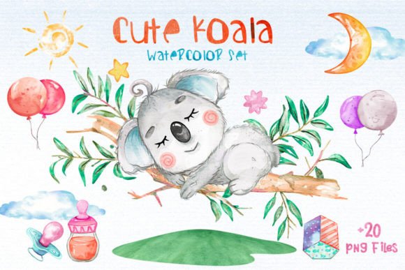 Watercolor Koala Cliparts Set: Editorial Illustrations Review