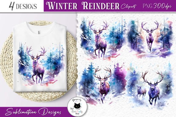 Watercolor Reindeer Winter Clipart Review