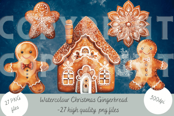 Watercolour Gingerbread Illustrations for Client Work